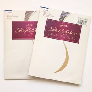 NIP Vintage Hanes Silk Reflections Pantihose‎ Control Top Sheer Toe Petite Small